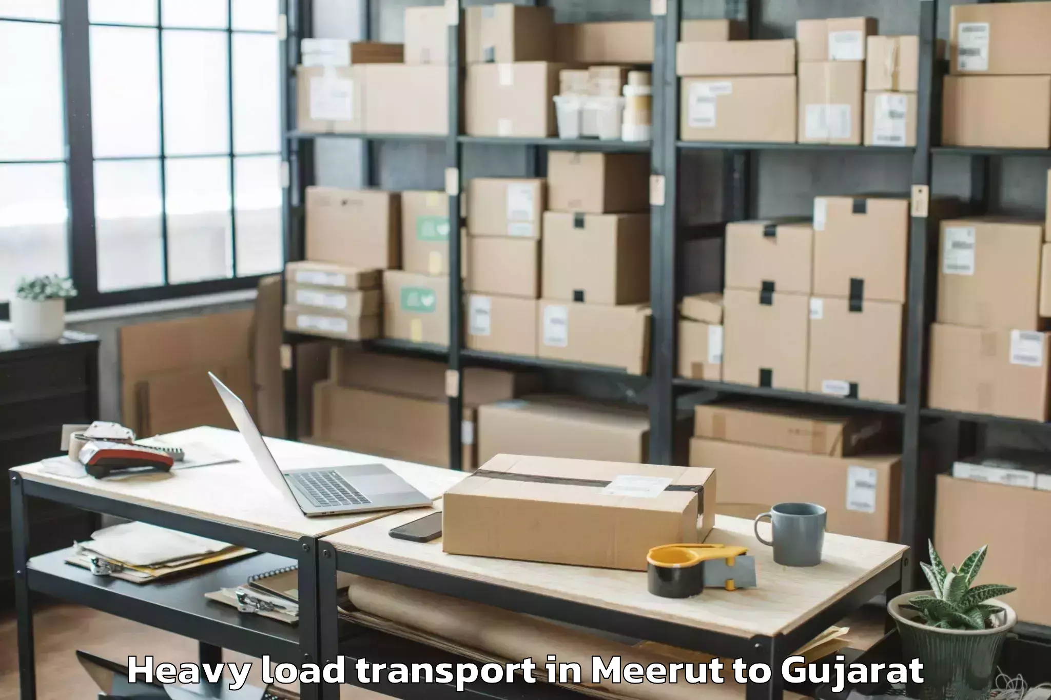 Reliable Meerut to Mendarda Heavy Load Transport